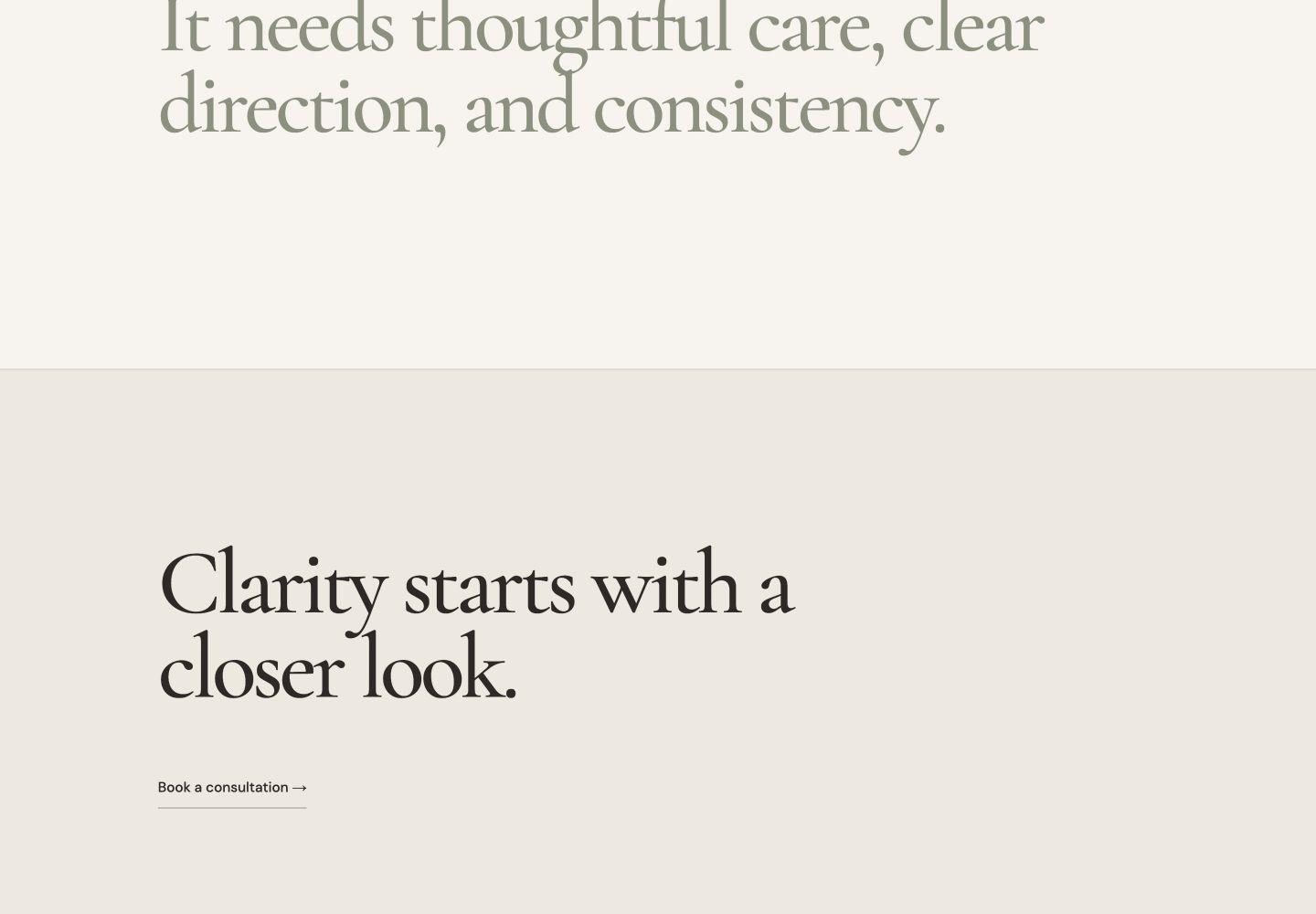 Luma quiet brand statement and final consultation prompt