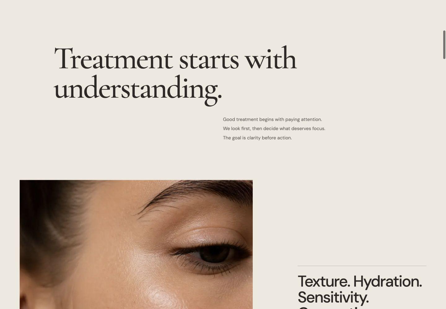 Luma Observation section showing its skin-first editorial composition