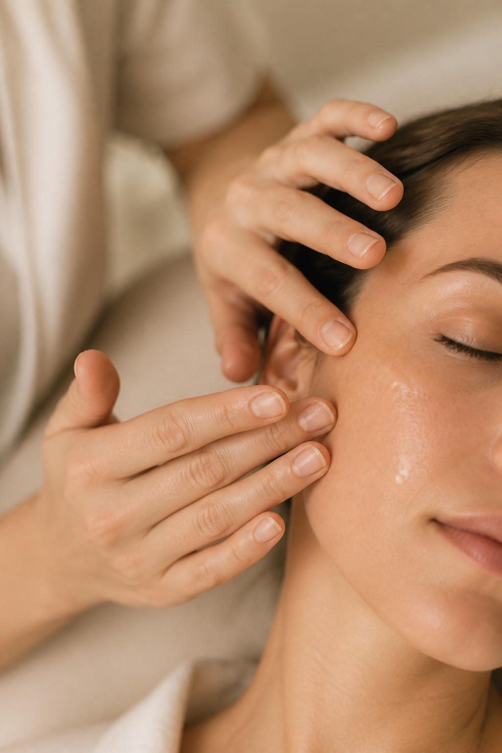 A quiet skincare treatment in progress